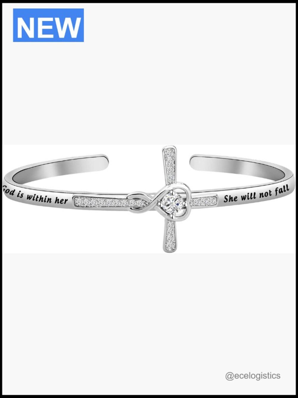 Adjustable Inspirational Bangle Bracelet Bible Verse Faith Jewelry Gift